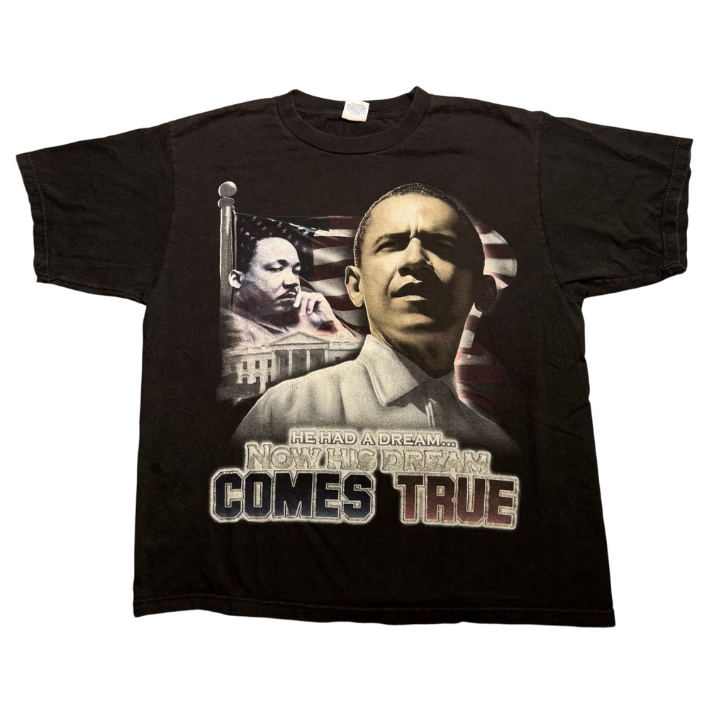Vintage Obama MLK T-Shirt Black XL
